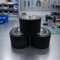 Roue en caoutchouc et polyuréthane résistante à l'usure, rouleau de marche personnalisé pour robot, rouleau de support en silicone pour chariot DIY