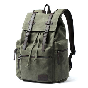 Men's <b>Drawstring</b> Canvas <b>Backpack</b> Travel Bag for Computers Best-selling Bags in Stock and Trendy - Product Image 1
