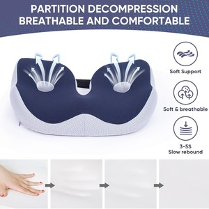 Memory <b>Foam</b> U Shape Seat Cushion For Office Long Sitting Breathable Hemorrhoid Relief <b>Pad</b> With Non Slip Design - Product Image 3