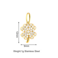 Pendentifs pour la fabrication de bijoux, breloques en zircon et acier inoxydable, accessoires de collier DIY