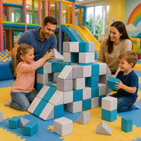 Blocs de construction magnétiques en tissu multi-scènes, grande taille, jouets éducatifs STEM pour enfants et tout-petits, ensemble de maison pour aire de jeux intérieure