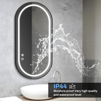 Miroir LED de style rail avec bordure, anti-buée, étanche, trois températures de couleur, luminosité personnalisable et réglable