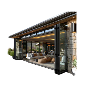 <span class=keywords><strong>Porte</strong></span> <span class=keywords><strong>pliante</strong></span> extérieure à rupture de pont thermique, <span class=keywords><strong>porte</strong></span> patio en aluminium, portes pliantes de jardin, cadre noir, <span class=keywords><strong>porte</strong></span> <span class=keywords><strong>pliante</strong></span> en verre <span class=keywords><strong>accordéon</strong></span> - Product Image 1