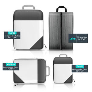 Kit de bolsa de viaje de nailon impermeable portátil moderno organizador de ropa lavable transpirable cubos de embalaje cremallera para viajes al aire libre - Product Image 3