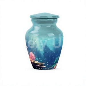 <b>Sky</b> <b>Blue</b> Small Keepsake Cremation Adult Urn for Human Ashes 3 Inch Urn for Male & Female With Free Velvet Bag - Product Image 1