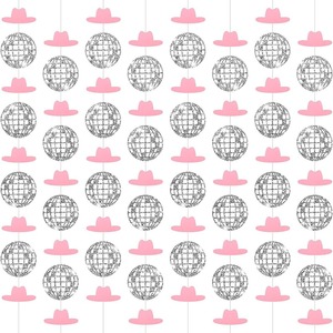 Decorazioni per <span class=keywords><strong>Festa</strong></span> Cowgirl Rosa con Glitter, Ghirlanda a Sfera Disco, Decorazioni Sospese per Compleanno a Tema Western - Product Image 2