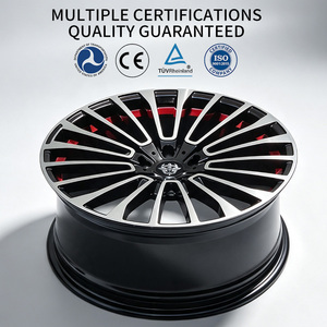Jantes Flowtone multi-rayons en alliage coulé 18 20 pouces pour voitures de course 5x112 5x114.3 avec lèvre intérieure <span class=keywords><strong>rouge</strong></span> - Product Image 4