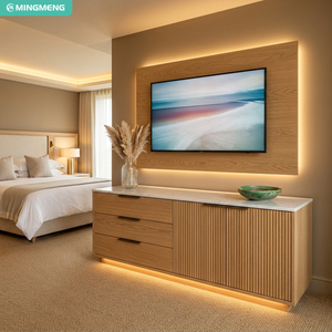 Réception d'hôtel de style japonais, design moderne en bois avec bonsaïs et lanternes, pour usage commercial - Product Image 6
