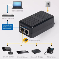 Adaptateur secteur Poe Ethernet 48V 0.5A 24W Gigabit 2.5G Injecteur PoE passif actif pour ordinateur de bureau