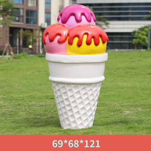 Escultura de Resina Gigante Personalizada de Fibra de Vidrio con Forma de Cono de Helado y Cupcake para Centro Comercial, Tienda o <span class=keywords><strong>Calle</strong></span> - Product Image 5