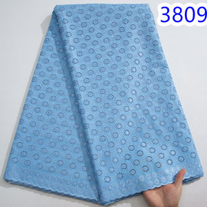 Tissu en Dentelle <span class=keywords><strong>Suisse</strong></span> 2024 <span class=keywords><strong>de</strong></span> Haute Qualité Original Dubaï Coton Nigérian Brodé 5 Yards Robe Africaine pour Hommes 3809 - Product Image 2