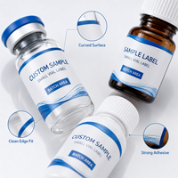 Étiquettes personnalisées pour petits flacons de peptides, autocollants imperméables en PET BOPP pour échantillons cosmétiques, service d'impression OEM