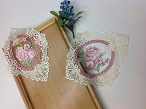 Manteles Individuales Beige Bordados de Navidad para <span class=keywords><strong>Muebles</strong></span>, Decoración Vintage para el Hogar, Decoración Victoriana para Mesa de Centro o Sala <span class=keywords><strong>Coqueta</strong></span> - Product Image 3