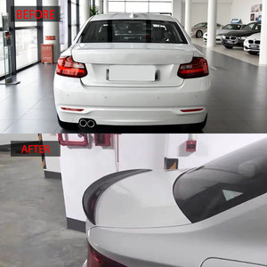 Bmw F22 Rear Spoiler Glossy <b>Black</b> Carbon Texture Abs <b>Wing</b> Shaped Trunk Mounted - Product Image 2