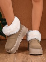 Nouvelles bottes de neige confortables à semelle épaisse pour femme 2026, bottines chaudes en velours à tube court grande taille pour l'automne et l'hiver