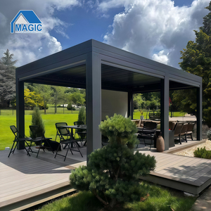 Pérgola Retráctil <span class=keywords><strong>de</strong></span> Aluminio Ajustable <span class=keywords><strong>de</strong></span> Alta Resistencia Personalizada para Jardín, Cafetería, Parque, <span class=keywords><strong>Barbacoa</strong></span> - Product Image 1
