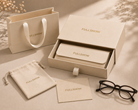 Ensemble d'étuis à lunettes en papier avec logo personnalisé, boîte en carton pour lunettes de soleil, sac de rangement pour lunettes, étui à lunettes avec cordon