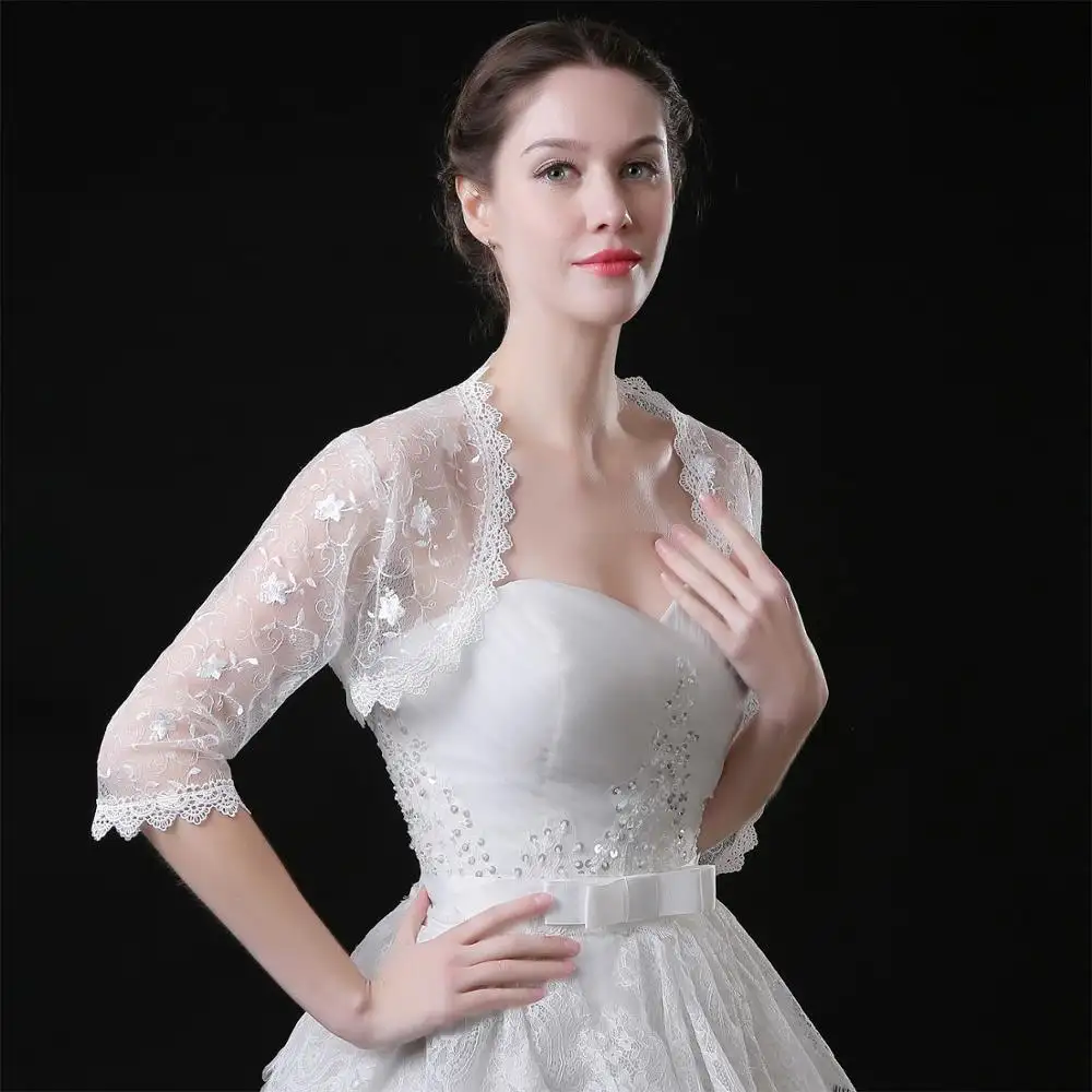 Hochzeit Spitze Wickel jacke Mädchen Teenager vertuschen Bolero für Abend party Kleid Braut Achsel zucken Hochzeit Accessoires Mantel