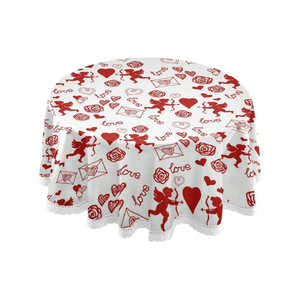 Mantel personalizado reciclable de color marrón con manos 100% de algodón bordado rojo de 6 pies para fiestas de vacaciones reuniones elegantes - Product Image 5