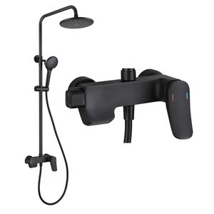 Modern Waterfall Bathroom Shower Set Chrome Black Large Top <b>Spray</b> Brass Bathroom Mixer Bathroom Faucet - Product Image 4
