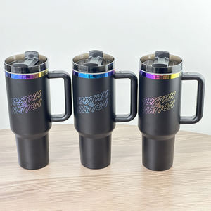 Vaso Térmico de Acero Inoxidable con Recubrimiento en Polvo y Acabado Arcoíris de 40 oz con Asa, Botella de Agua Térmica OEM para Grabado Láser - Product Image 5