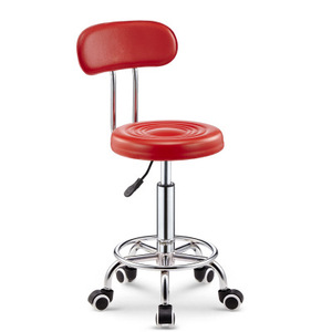 Sgabello girevole con schienale medio con poggiapiedi regolabile in altezza Computer da ufficio sedia da lavoro girevole con ruote - Product Image 4