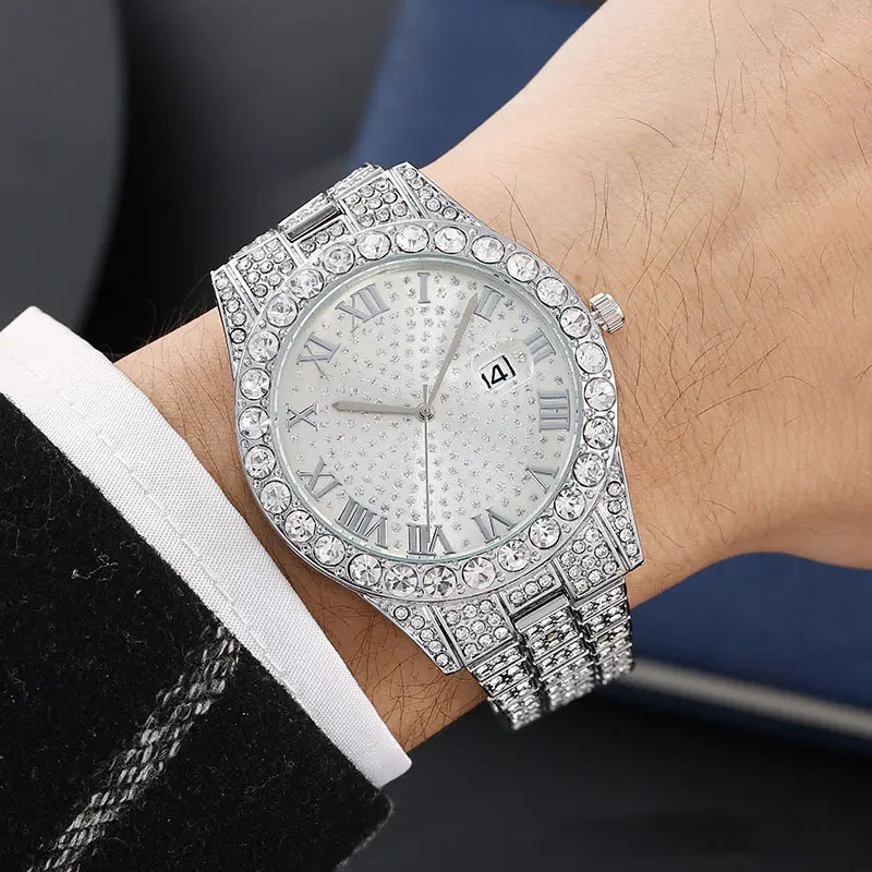 Hip Hop Iced Out Watch Moissanite Diamond Wholesale Luxury Watch Jewelry Men Women Wrist Digital Quartz Watches