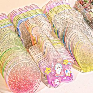 Laser Cut <b>Blank</b> Glitter Maker Photo Print Printed Clean Custom <b>Ring</b> Plastic Hologram Acrylic KeyChain - Product Image 4