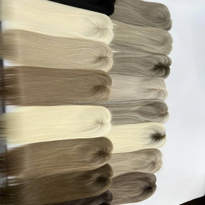 Pelucas de cabello humano virgen judía kosher Kippah, base de seda, Top europeo con flequillo para mujer - Product Image 2
