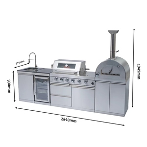Customize BBQ Large <strong>Pizza</strong> Oven Fridge Sink Counter Gas <strong>Grill</strong> 304 SS Modular Outdoor Kitchen Cabinets for Garden - Product Image 2