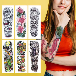 สติกเกอร์ศิลปะบนร่างกายขนาดใหญ่ลายพิมพ์บนกระดาษสำหรับตกแต่งแขนรูปหมีเสือหมาป่าเสือดาวหมาป่าแบบกำหนดเอง - Product Image 2