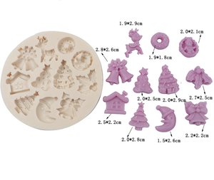 Silicone kẹo khuôn phim hoạt hình Cây giáng sinh, nai sừng tấm, bông tuyết Silicone khuôn được sử dụng cho nhà bếp nướng và bánh trang trí - Product Image 6