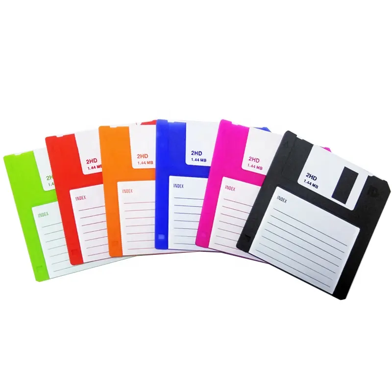 Set Hadiah 6 Buah Produk Ramah Lingkungan Kustom Silikon Floppy Disk Coaster untuk Minuman