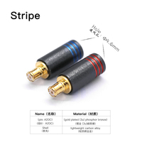 Konektor MMCX Stripe Tembaga Pin Earphone MMCX Female Plug Audio Jack Adaptor Headphone Lubang 4.6mm