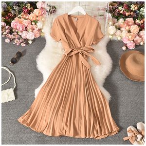 Vestidos elegantes con cinturón y cremallera lateral para mujer, 7 colores, falda larga con lazo y tirantes para mujer, Falda larga con tirantes y cintura más delgada - Product Image 6