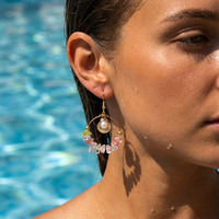 Boucles d'oreilles pendantes asymétriques RINHOO Bohemia en forme d'étoile de mer et de coquillage pour femme, vintage, colorées, avec pierres irrégulières et perles, bijoux de plage