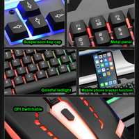Combo de Teclado y Ratón para Juegos con Cable LIMEIDE T25, Panel Metálico, Sensación Mecánica, Retroiluminación de Arcoíris, 104 Teclas para PC y Laptop