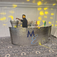 Comptoir de bar pliable en acier inoxydable pour hôtels, fêtes et événements, en promotion