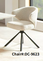 Chaise de salle à manger rotative à 360 degrés de conception moderne en métal de plusieurs couleurs pour la cuisine, la salle à manger et l'hôtel.