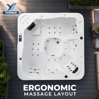Vente en gros d'usine - Baignoire à remous autoportante en acrylique pour 5 personnes, homologuée CE, hydrothérapie, spa extérieur, capacité de plus de 60 gallons
