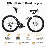 Vélo de course sur route en fibre de carbone à haut module 700C, 24 vitesses, transmission sans fil, frein à disque hydraulique, cadre aérodynamique