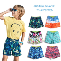 Short de bain OEM pour garçons, séchage rapide, imperméable, protection UV, confortable, décontracté, broderie surf, taille élastique numérique haute