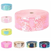 En gros 48 Couleurs 3 pouces 75mm Réversible Paillettes Dentelle Paillettes Bande Paillette Ruban Paillettes Bande pour Robe de Danse