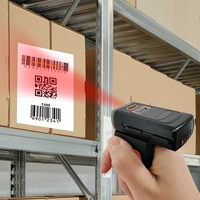 SR5600 Lector de Códigos QR 2D Portátil, Mini Anillo Inalámbrico con Bluetooth, Escáner de Códigos de Barras