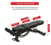 Banc pliable en métal de qualité commerciale, durable, à 3 sections réglables, avec caractéristiques de sécurité pour les exercices de biceps et de declinaisons – Conception tout-en-un