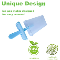 Seavidar – Moules à glace en silicone écologiques sans BPA à 9 cavités avec bâtonnets pour machine à glace et outil de fabrication de bâtonnets glacés