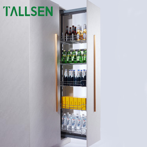 kitchen cabinet pantry organization storage rack tall unit pull out tandem pantry basket