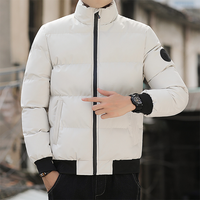 Veste d'hiver courte à capuche pour homme, 80% duvet de canard, nylon brillant tissé, 600 fill power, fermeture éclair personnalisée OEM