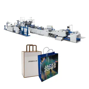ZB1260SF-450 Fully Automatic Sheet Feeding Paper Bag Making Machine for shopping bag with flat Handle