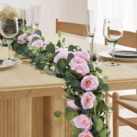 Guirlande de feuilles d'eucalyptus artificielles, toucher réel, 1,75 m, plantes artificielles suspendues, décoration de table pour mariage et hôtel